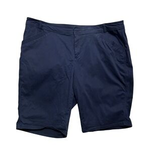 Lane Bryant Women Chino Shorts 22 Navy Stretch Classic  Preppy Coastal Nautical